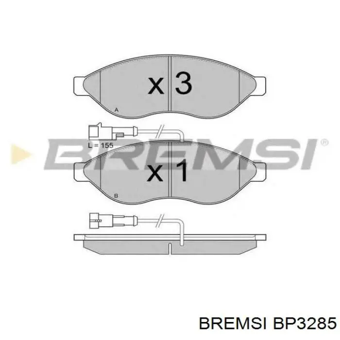 Колодки гальмівні передні, дискові BP3285 Bremsi