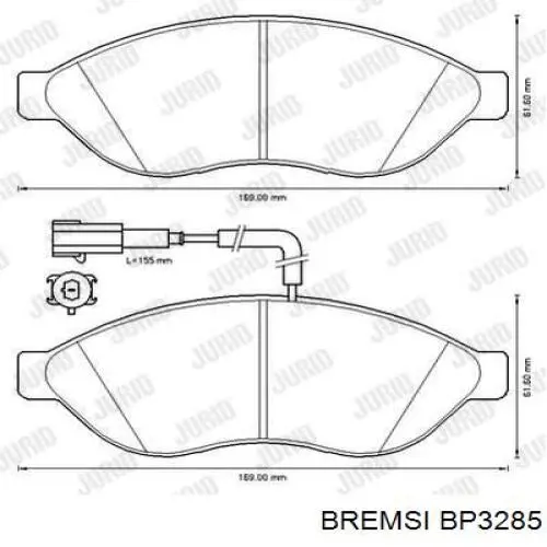 Гальмівні колодки Bremsi BP3285 ціна, від 25.90 USD