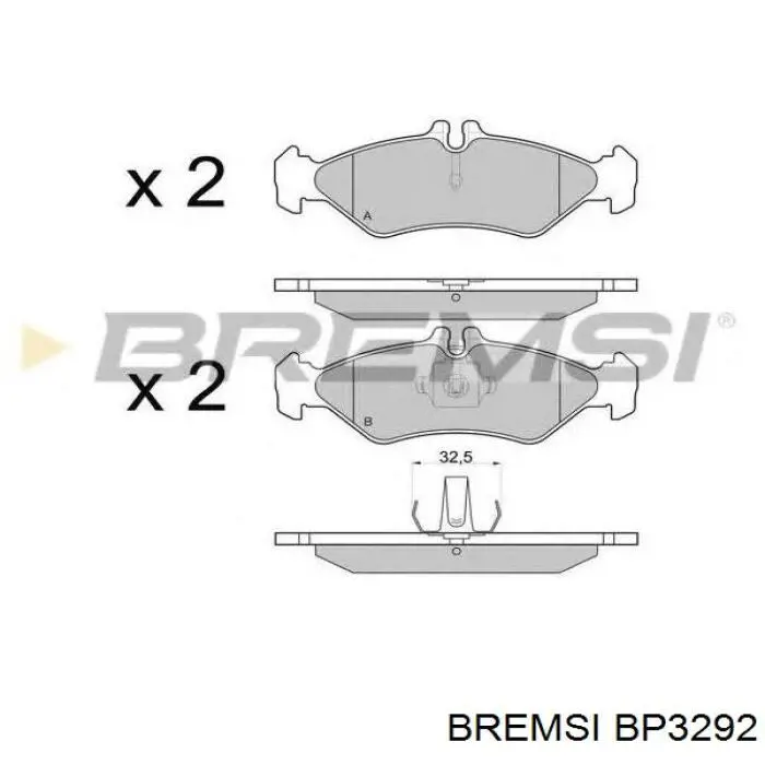 Купити BP3292 Bremsi Колодки гальмівні передні, дискові