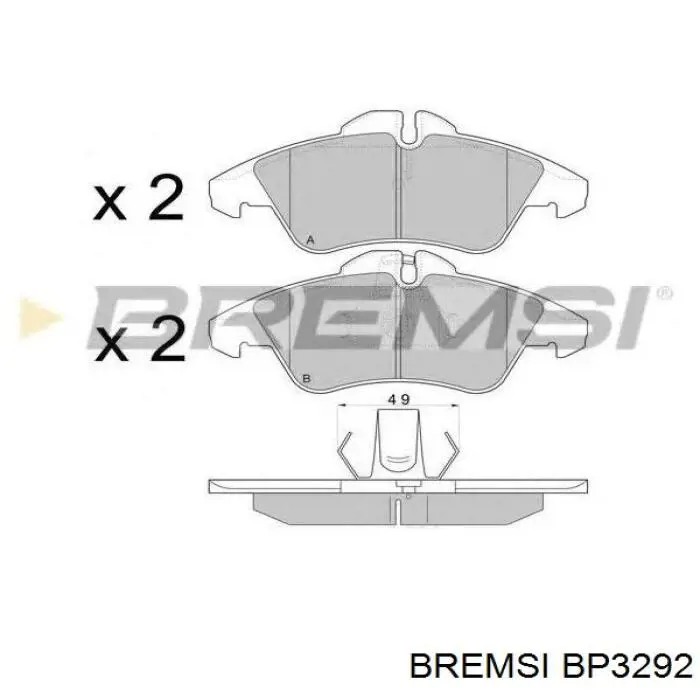 Передні тормозні колодки BP3292 Bremsi