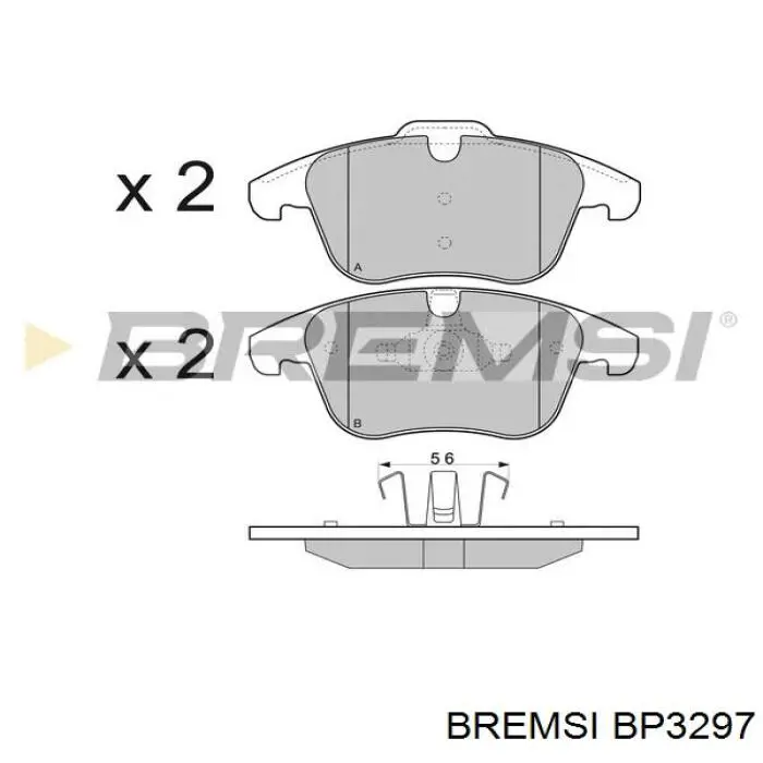 Колодки гальмівні передні, дискові BP3297 Bremsi