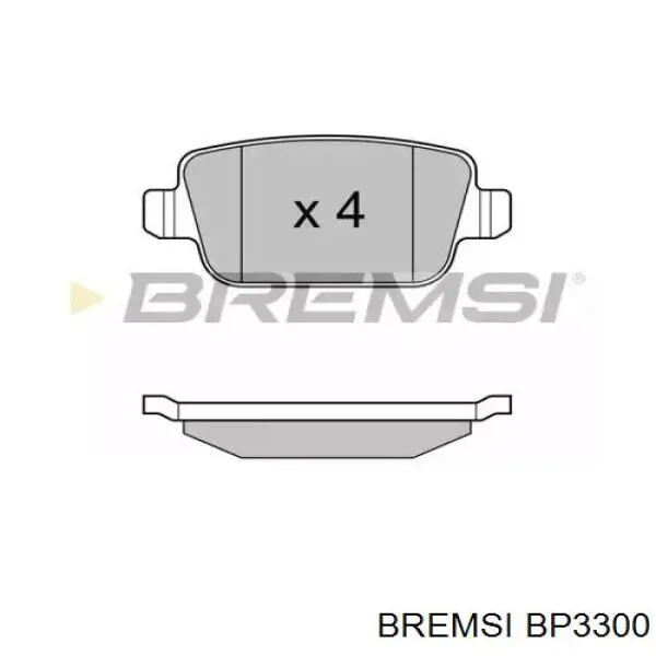 BP3300 Bremsi колодки гальмові задні, дискові