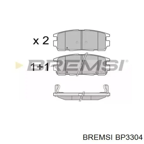 Задні гальмівні колодки Bremsi BP3304 ціна, від 18.95 USD