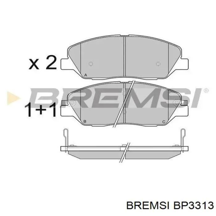 BP3313 Bremsi Передні гальмівні колодки