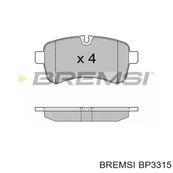 BP3315 Bremsi Колодки гальмівні задні, дискові