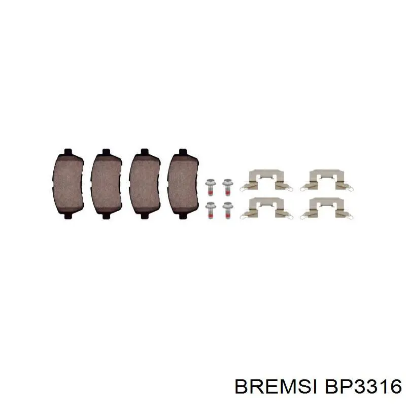 Передні тормозні колодки BP3316 Bremsi