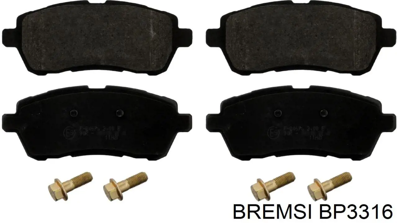 Купити BP3316 Bremsi Колодки гальмівні передні, дискові