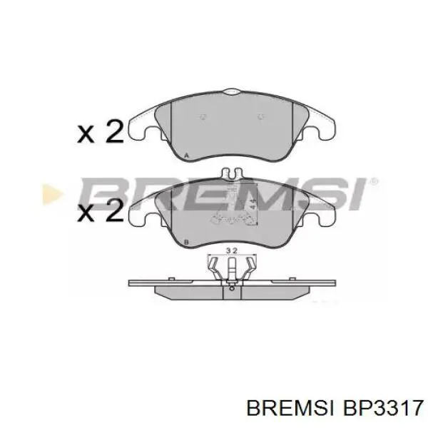 Купити BP3317 Bremsi Колодки гальмівні передні, дискові