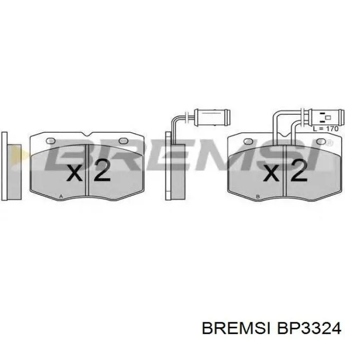 Колодки гальмівні передні, дискові BP3324 Bremsi