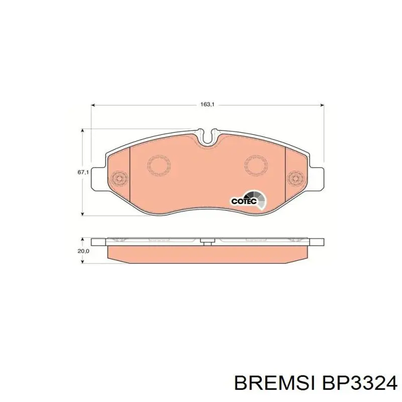 Гальмівні колодки Bremsi BP3324 ціна, від 26.96 USD