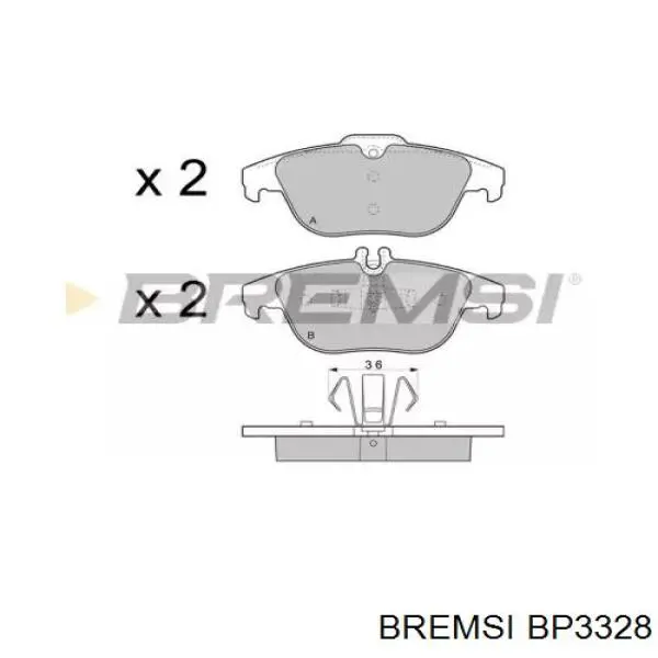 Колодки гальмові задні, дискові BP3328 Bremsi