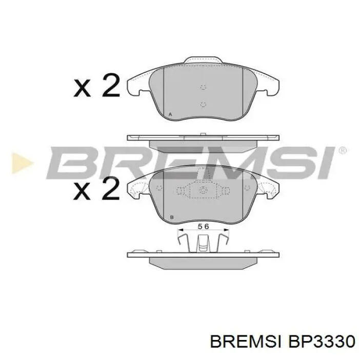 Колодки гальмівні передні, дискові BP3330 Bremsi