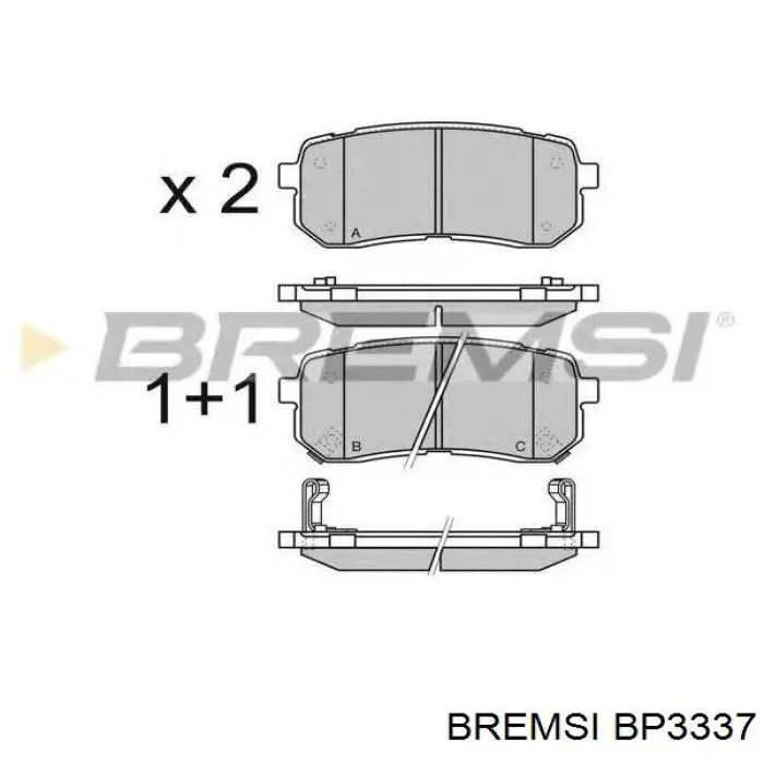BP3337 Bremsi колодки гальмові задні, дискові
