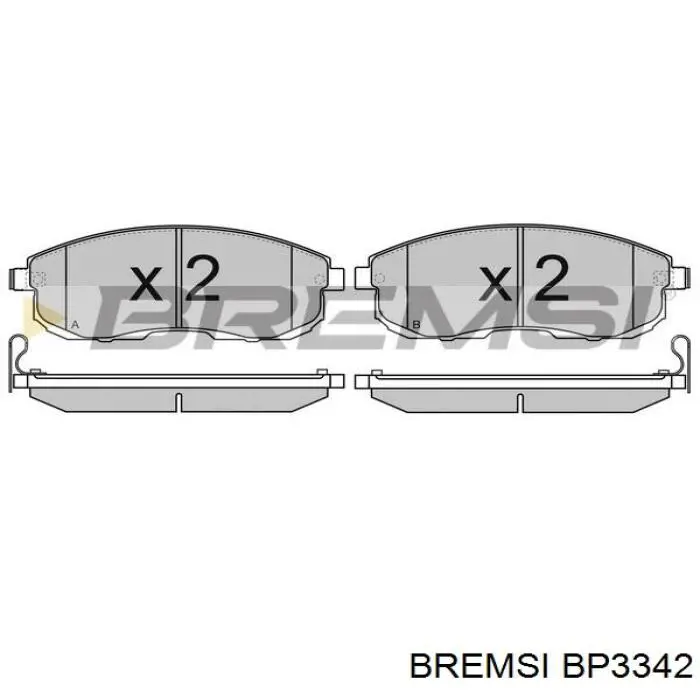 Колодки гальмівні передні, дискові BP3342 Bremsi