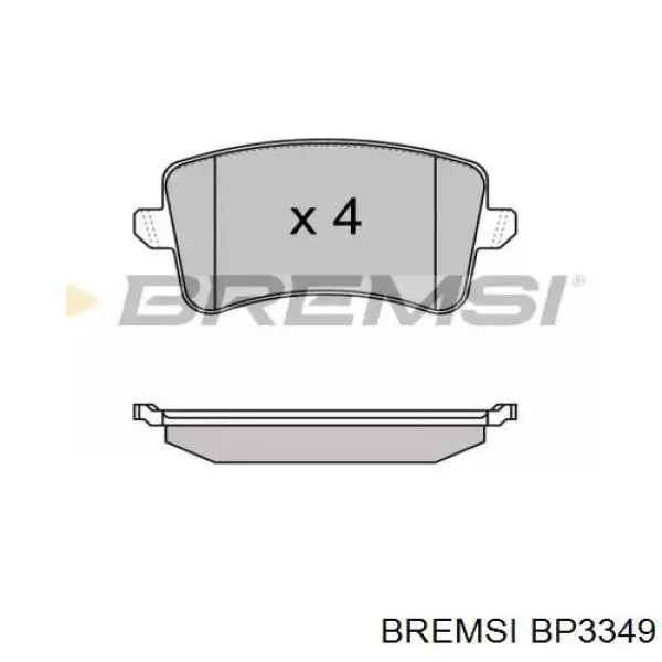 Задні гальмівні колодки BP3349 Bremsi