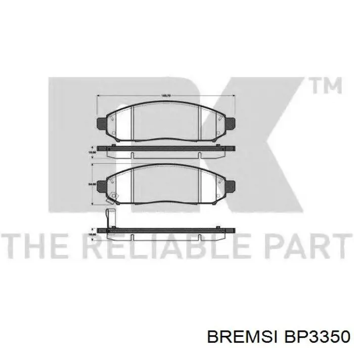 Купити BP3350 Bremsi Колодки гальмівні передні, дискові