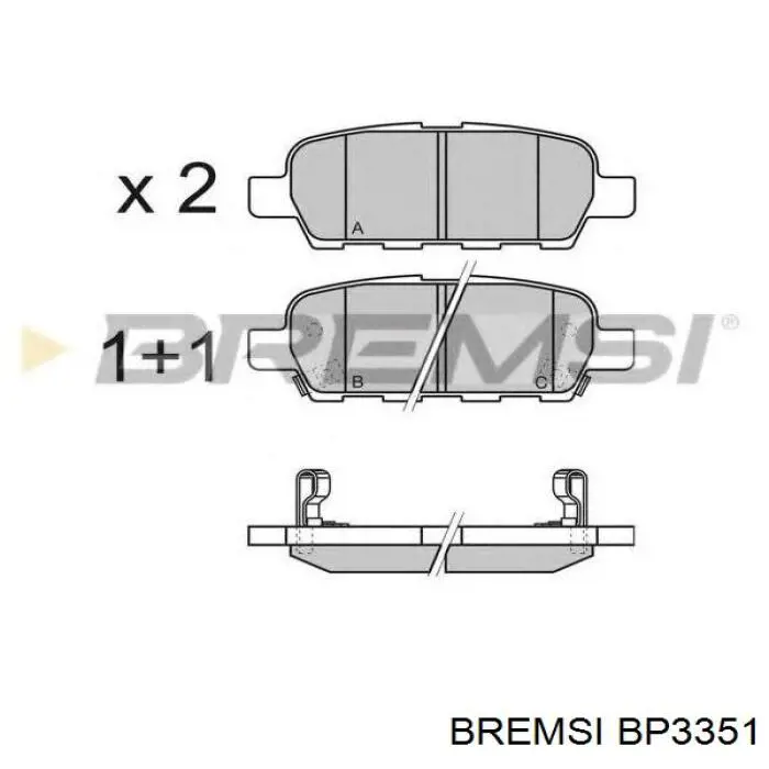 Задні гальмівні колодки BP3351 Bremsi