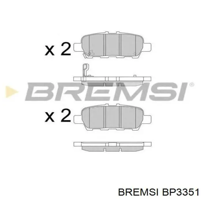 Задні гальмівні колодки Bremsi BP3351 ціна, від 15.31 USD