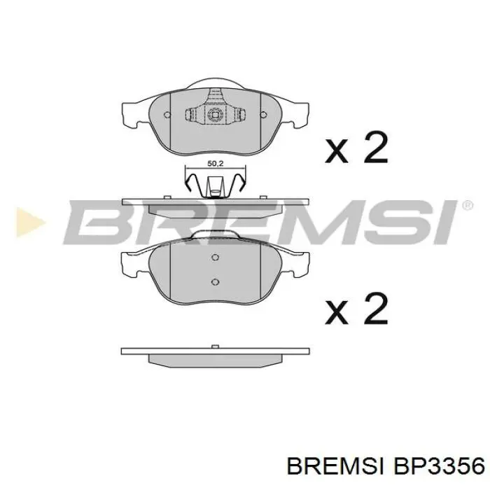 BP3356 Bremsi колодки гальмівні передні, дискові