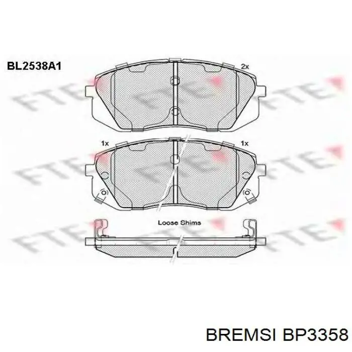 Гальмівні колодки Bremsi BP3358 ціна, від 29.80 USD