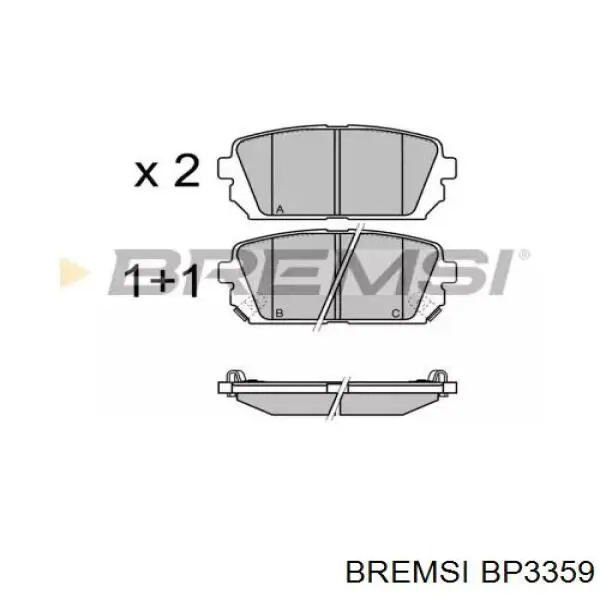 BP3359 Bremsi колодки гальмові задні, дискові
