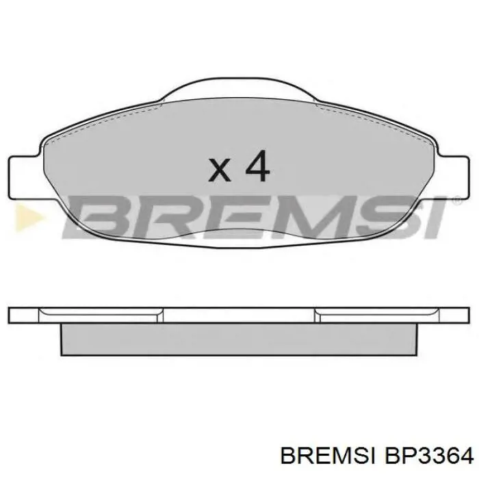 BP3364 Bremsi колодки гальмівні передні, дискові