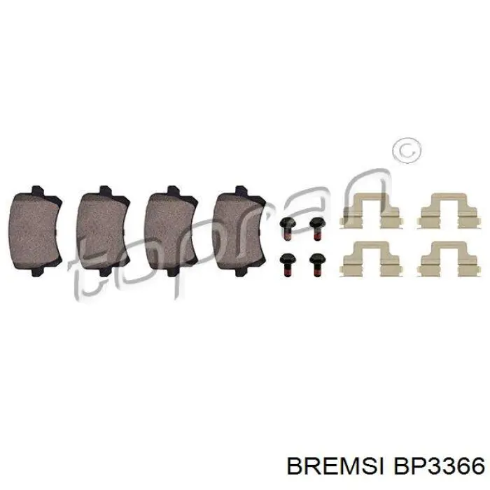 Задні гальмівні колодки BP3366 Bremsi