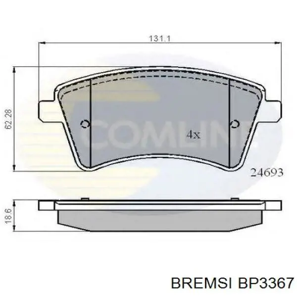 Купити BP3367 Bremsi Колодки гальмівні передні, дискові