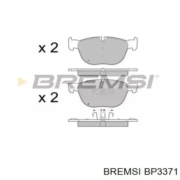 Купити BP3371 Bremsi Колодки гальмівні передні, дискові