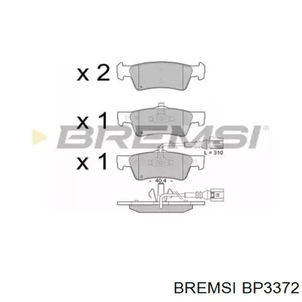 Колодки гальмові задні, дискові BP3372 Bremsi