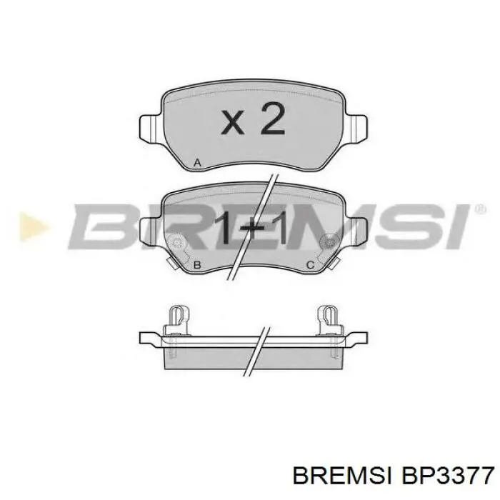 Передні тормозні колодки BP3377 Bremsi