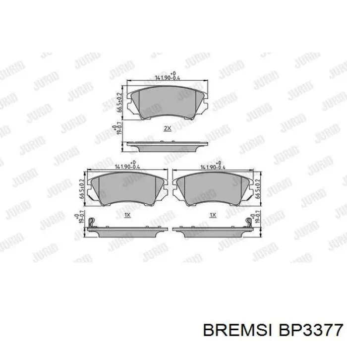 Купити BP3377 Bremsi Колодки гальмівні передні, дискові