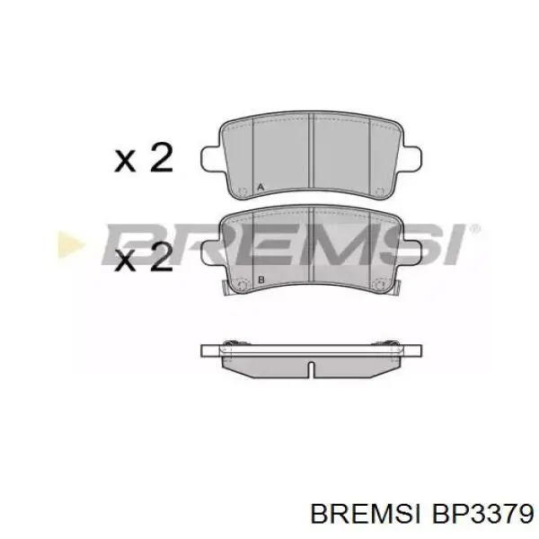BP3379 Bremsi колодки гальмові задні, дискові