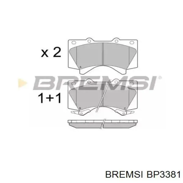 Купити BP3381 Bremsi Колодки гальмівні передні, дискові