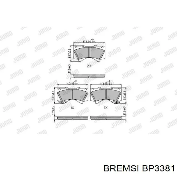 Гальмівні колодки Bremsi BP3381 ціна, від 27.36 USD