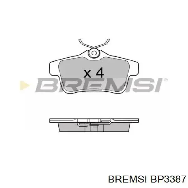 Задні гальмівні колодки Bremsi BP3387 ціна, від 21.60 USD