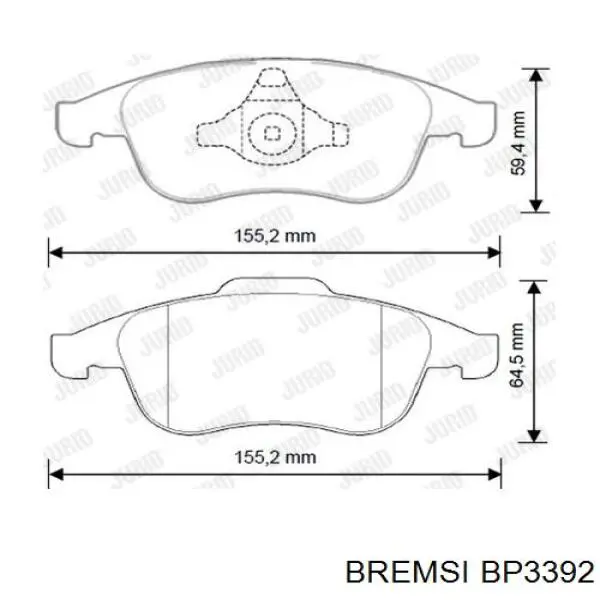 Гальмівні колодки Bremsi BP3392 ціна, від 21.87 USD