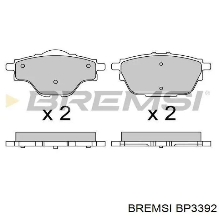 Купити BP3392 Bremsi Колодки гальмівні передні, дискові