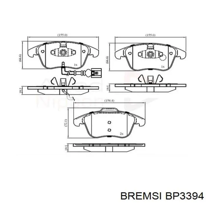 Гальмівні колодки Bremsi BP3394 ціна, від 24.85 USD