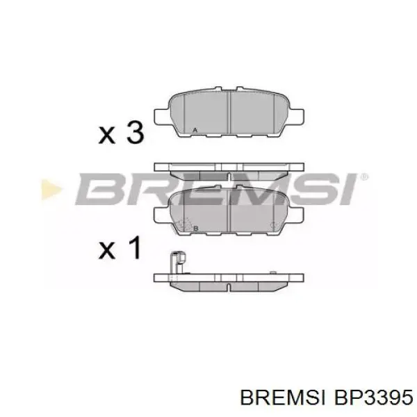 Купити BP3395 Bremsi Задні колодки