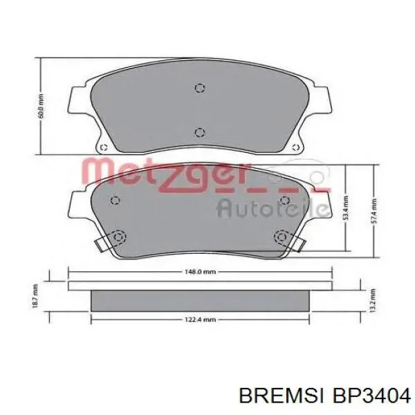 Передні тормозні колодки BP3404 Bremsi