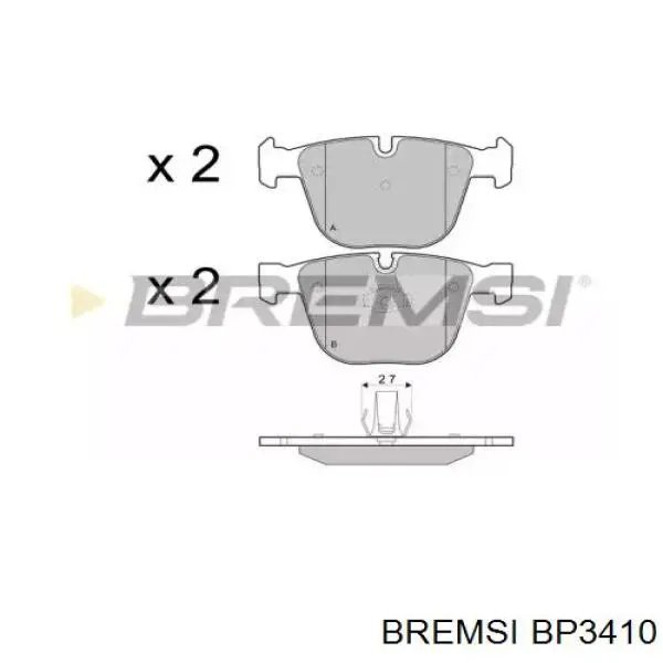 Купити BP3410 Bremsi Задні колодки