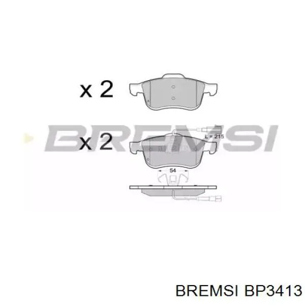 BP3413 Bremsi Передні гальмівні колодки