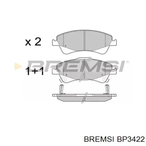 Передні тормозні колодки BP3422 Bremsi