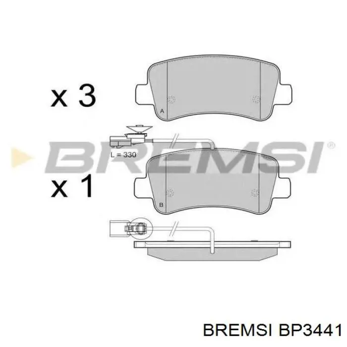 Купити BP3441 Bremsi Задні колодки