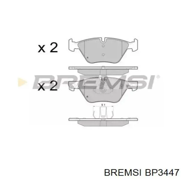 Колодки гальмівні передні, дискові BP3447 Bremsi