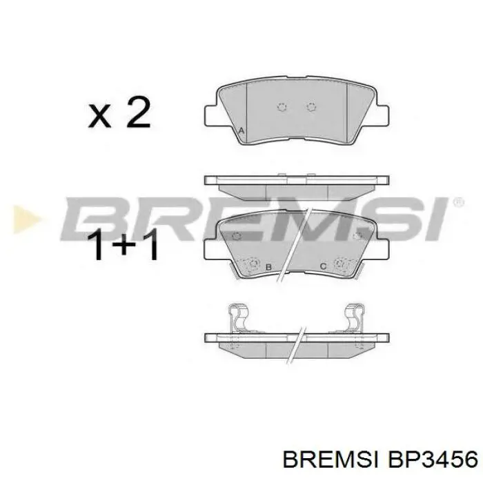 Задні гальмівні колодки Bremsi BP3456 ціна, від 16.95 USD