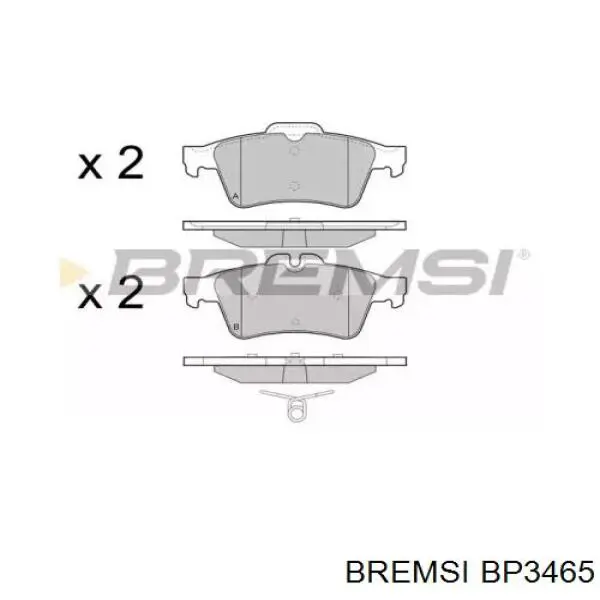 Колодки гальмові задні, дискові BP3465 Bremsi