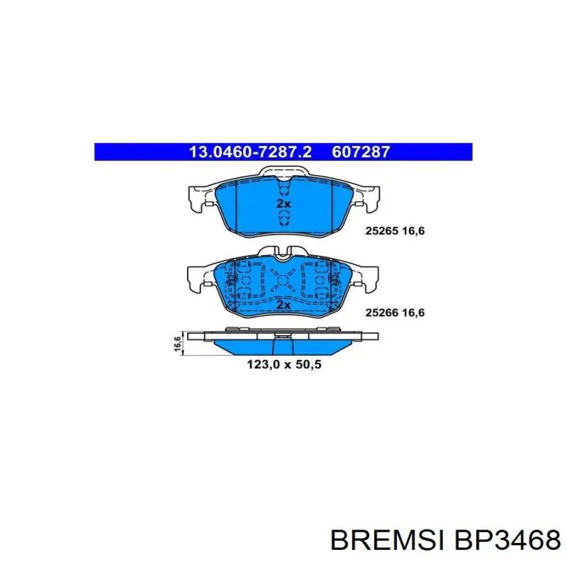 Колодки гальмові задні, дискові BP3468 Bremsi