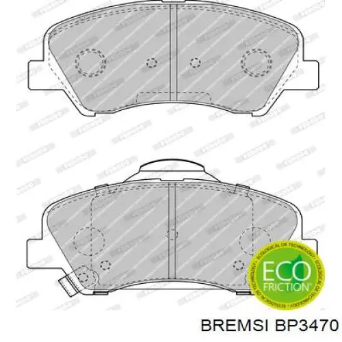 Купити BP3470 Bremsi Колодки гальмівні передні, дискові
